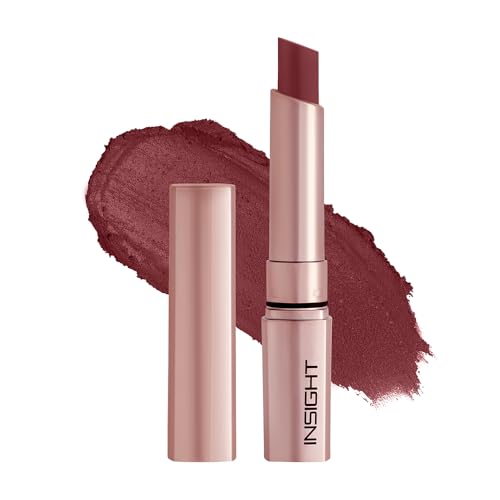Image of INSIGHT Mousse Matte Lipstick - Mauve Souffle (4g) | Highly Pigmented | 12+ Hrs Long Stay | Lightweight Velvet Texture | Hydrating Formula with Ceramides & Argan Oil | Waterproof & Transferproof