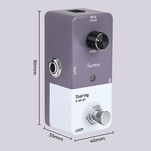Asmuse Looper Guitar Effect Pedal, 5 Minutes Recording Unlimited Overdubs Loop Effect Pedal, Professional Tone Quality Guitar Pedal #TOP6