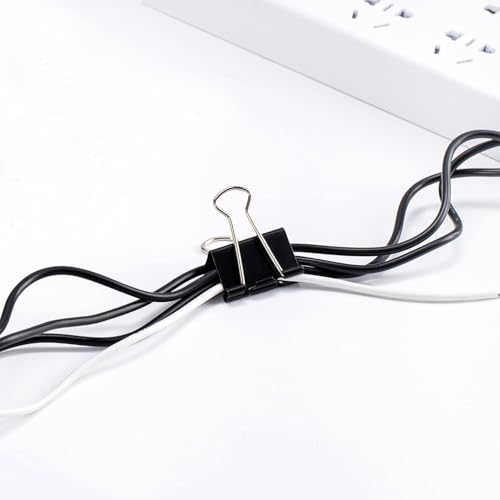 Amazon Basics Sturdy Binder Clips, Office Supplies, Small 0.75 in, Document Organizing, School Supplies, Black, 144 Count (Pack of 12) - Image 9