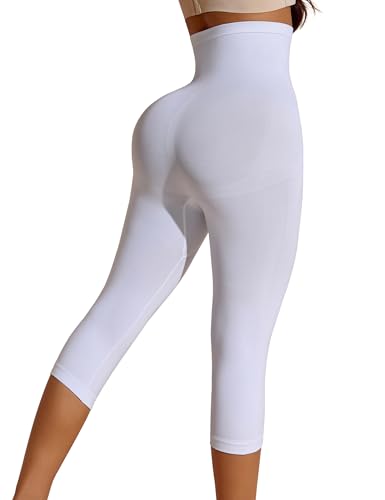 Image of Shapewear Leggings for Women Tummy Control High Waisted Capri Body Shaper Butt Lift Thigh Slimmer