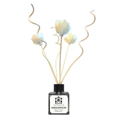 NKR Fragrance - Luxury Scented Oil Reed Diffuser Set (50 ml / 1.7 fl oz) - Home Fragrance Diffuser with Decorative Reeds - Aromatherapy Diffuser - Our Version of (Baked Apple Pie)