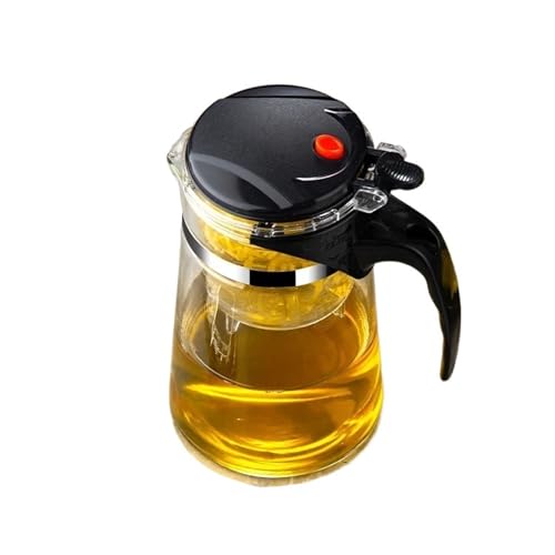 Tetera de vidrio resistente al calor, filtro infusor de té con alto contenido de borosilicato calentable (500 ml)