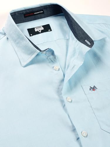 Image of Thomas Scott Men's Cotton Slim Fit 100% Formal Shirt with Spread Collar and Full Sleeves
