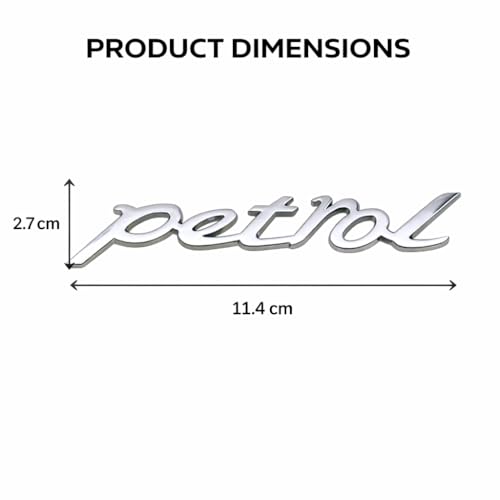 Image of JVCV 3D Metal Petrol Sticker for Car Fuel Tank Chrome Logo Decal Emblem Badge for All Cars and Bikes (Petrol, Silver)
