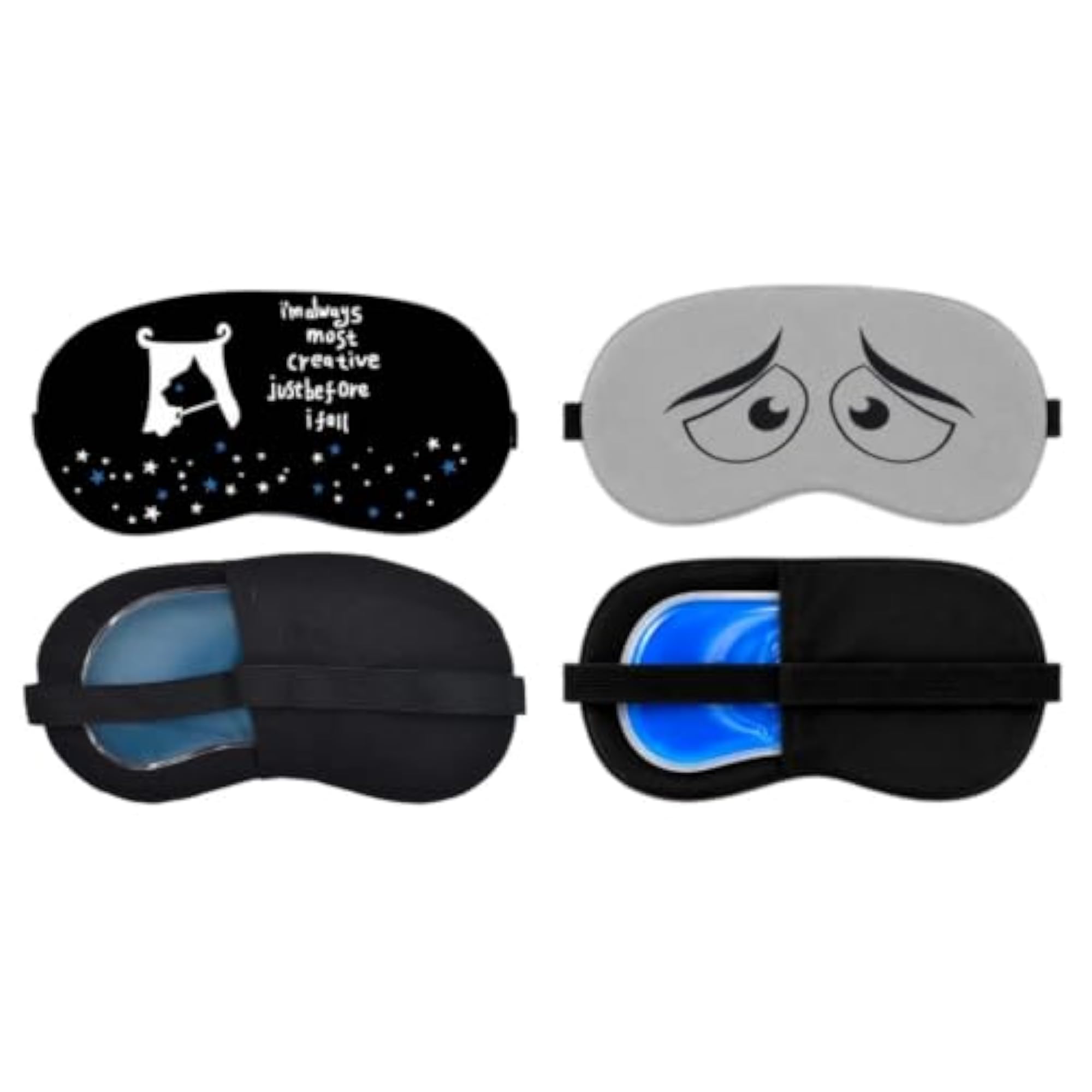 Sleeping Eye Mask Combo Pack of 2, Motivational Quote Print