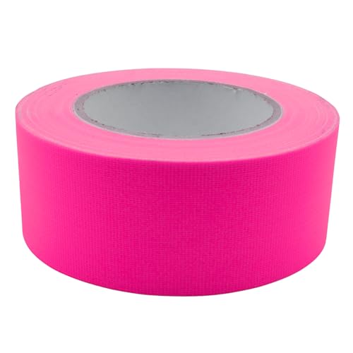 UV FLOOR – Gaffer adhesivo rosa neón 50 mm x 25 m – Gaffer de calidad premium – Accesorio fluorescente – Fiesta – Cinta adhesiva decorativa –