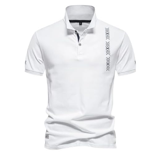 Mens Golf Polo Shirts, Mens Polo Shirts Short Sleeve Lightweight Basic Collared Solid Color Work Shirts, White, S