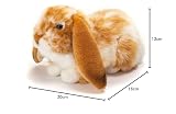 Teddy Hermann 93791 Hase Widder-Kaninchen liegend Hellbraun-Weiss gescheckt 30 cm, Kuscheltier mit idealem Recyclinganteil (Füllmaterial)