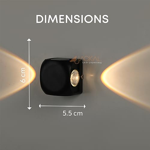 Image of JACKAL 4 Watt Warm White Up Down LED Outdoor Wall Lights Waterproof (2 Way) - IP65 Grade Waterproof Metal Body | Fancy Exterior Wall Mounted Light, Wall Lamp - 6 Months Warranty