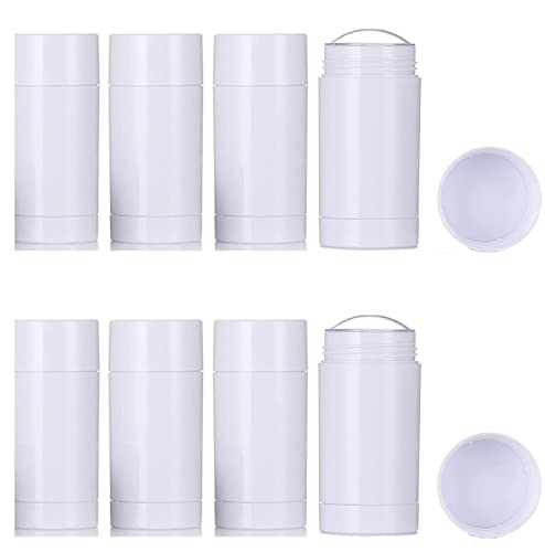 Minsily 10 Pack 30ml Round Empty Deodorant Containers Twist Up Filling Stick Plastic Deodorant Container White Lip Balm Tubes 1 Oz Refillable Deodorant Bottles DIY Deodorant Lipstick Crayon Chapstick