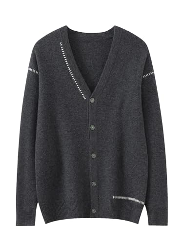 Men Thicken Soft V-Neck Single Breasted Solid Wool Jumper Cardigans