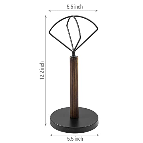 Mygift Rustic Burnt Solid Wood And Geometric Black Metal Wire Hat Stand - Tabletop Wig Holder Retail Display Vanity Storage Organizer Rack, Set Of 2 #TOP4