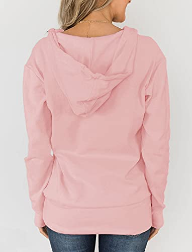 Fallorchid Womens Full-Zip Hoodies Casual Long Sleeve Sweatshirt With Pockets (1-Pink,Xx-Large,Us,Alpha,Adult,Female,Xx-Large,Regular,Regular) #TOP1