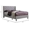 HomeLife furBed00007_Cloth_LightGrey_Full Platform Bed, Grey