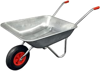 Arboria - Wheelbarrow - Garden Wheelbarrow - Galvanised Heavy Duty Pneumatic Tyre Professional - DIY - 65 Litre