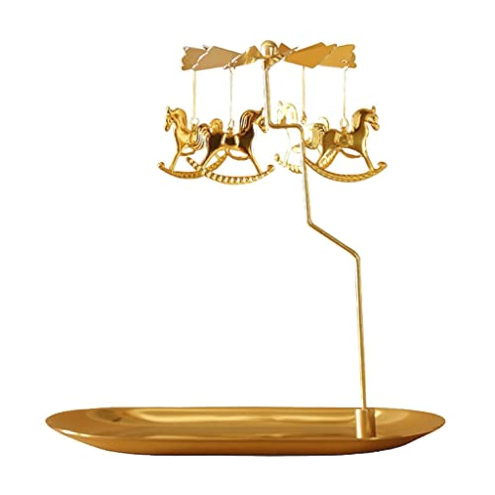 Rotating Spinning Tea Light Holder Stand Horse