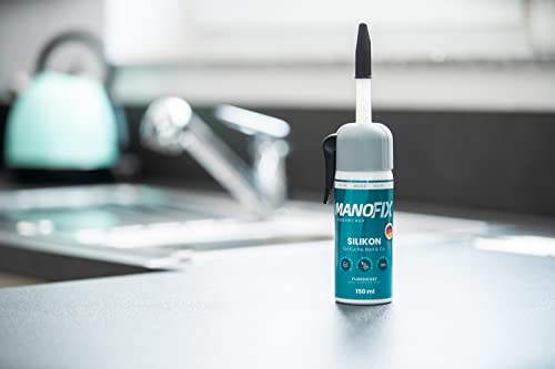 Manofix Fugenchef Silikon für Küche, Bad & Co. im Spender, 150ml, weiß