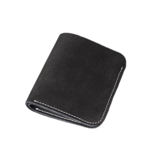 Retro Vertical Wallet Wallet Card Bag Handmade Short Wallet Card Bag Multifunctional Wallet(Black)