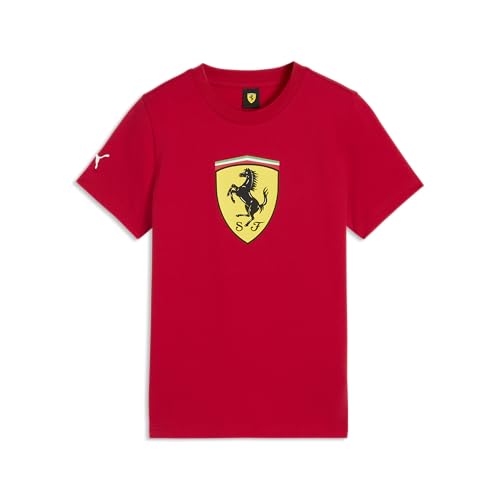 PUMA Scuderia Ferrari F1 Camiseta Infantil con Gran Logo del Escudo Scudetto - Rosso Corsa - Talla: 164