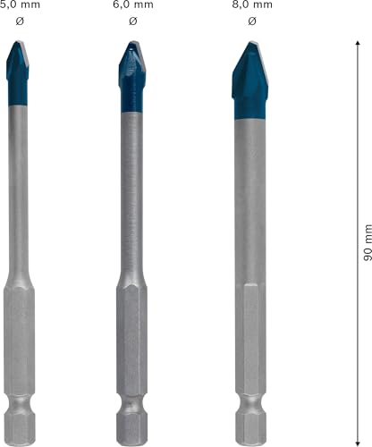 Bosch Jogo de brocas EXPERT HEX-9 Hard Ceramic 5/6/8mm, 3 peças