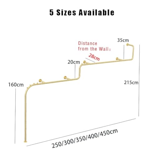 Rail de vêtements créatif au détail avec support mural métallique solide - 7