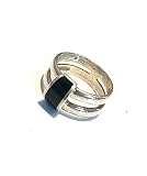 Envoltorio regalo incluido. Ethnos Barcelona - Anillo de Plata y Onix. Talla: 18