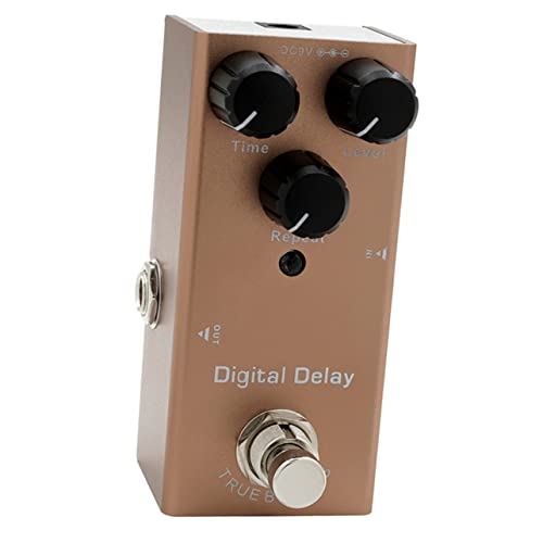 HANABASS Guitar Analog Delay Effects Pedal with True Bypass Durable Metal Shell LED Indicator Warm Sustain for Electric Guitar Bass for Musicians Seeking Delay