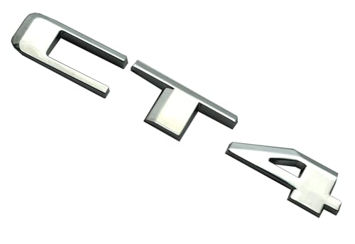Image of 1x CT4 Rear Trunk Decklid Letter Adhesive Badge Emblem Nameplate Decals Fit for CT4 Sport (Chrome)