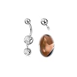 REVOLIA 14G G23 Pure Titanium Dangle Belly Button Rings for Women Hypoallergenic Dangling Navel Rings Internally Threaded Belly Rings for Sensitive Skin CZ Barbell Belly Button Piercing 6-16mm C-10