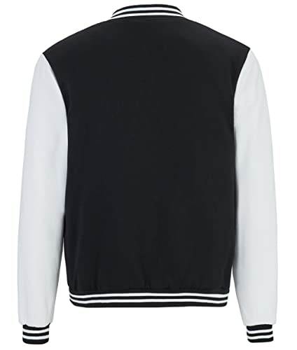 Trifuness Varsity Jacket Letterman Jacket Baseball Jacket With Long Sleeve Banded Collar Size S