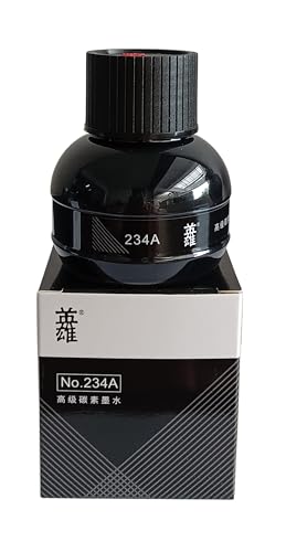 Image of GOLD LEAF Hero234A Fountain Pen Ink Bottle - 70ml Black, Non-Carbon Ink for Fountain Pen, Calligraphy Pens, Dip Pens, Teachers, Students & Office Writing - Premium Gift.