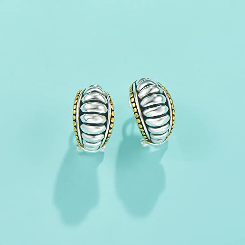 UNY Jewel Jewelry Make a Statement With Our Two Tone C Shape French Clip Earrings Featuring Detailing Perfect For Any Occasion2