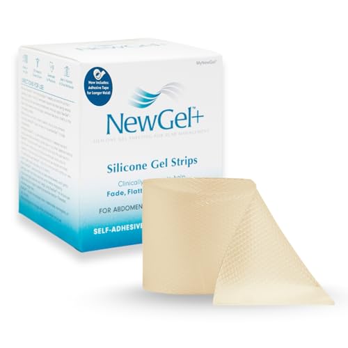 NewGel Advanced Silicone Professional Scar Treatment Tape by MyNewGel, Ultra-Thick, for Abdomen, C-Section, Keloids, Burns, REUSABLE, 2" x 18" Strip - BEIGE