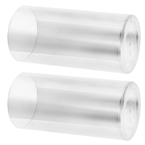 SHINEOFI Jarrón de Plástico Transparente 10X20 CM 2 Piezas Florero Cilíndrico Reutilizable para Escritorio y Decoración de Interiores Adecuado para Mesa y Hogar