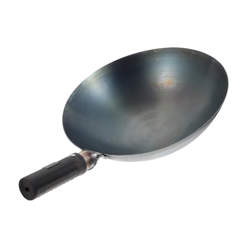 Wok de hierro con mango ergonómico negro