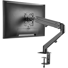 Desky Eco Single Arm Monitor Mount - Adjustable Gas Spring Monitor Arm Desk Mount - 17-27 Single Monitor Arm Mount - VESA Monitor Mount Compatible - Monitor Mount for Desk, Monitor Desk Mount Holder