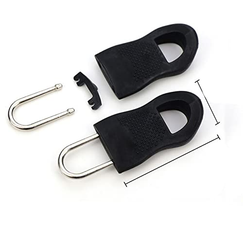 10 Unids/set Reemplazo de Etiquetas de Cremallera Fijador de Cremallera para Ropa Fijador de Cremallera Negro para Bolsa de Viaje Maleta Ropa Tienda Mochila-10PCS Negro Cover
