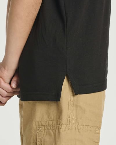 Real Essentials 3 Pack: Boys' Short Sleeve Jersey Cotton Polo Shirt - Uniform Youth Dress Shirt (Ages 4-18)4