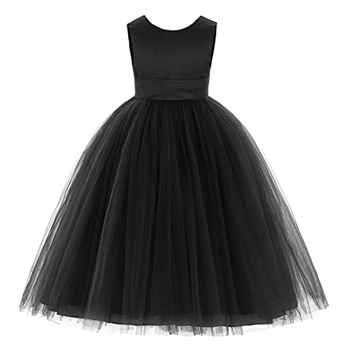 V-Back Satin Junior Bridesmaid Gown Flower Girl Dress Wedding Reception 2192