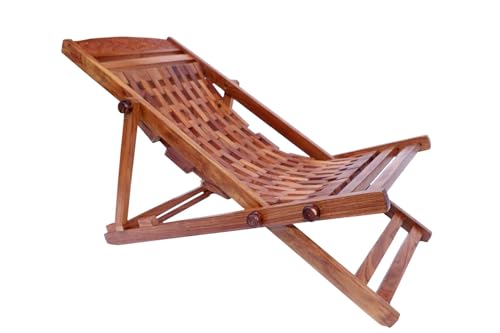 iAnanas Sheesham Wood Relaxing Chair for Living Room Portable Fol...