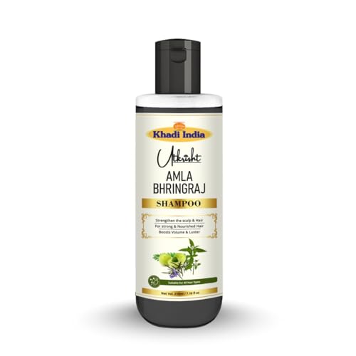 Image of Khadi Amla Bhringraj Hair Shampoo with Natural Herbal Extracts | Deep Nourishing Shampoo for Strong, Thick & Shiny Hair | Suitable for All Hair Types- 210ML