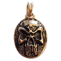 Calavera nórdica oro 24 ct heral ortopédica con diseño de doble cara 20x30mm