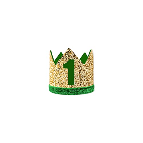Baby 1st Birthday Hat, Birthday Party Decorations, Kids Party Props Shooting, Party Supplies (Green Gold)
