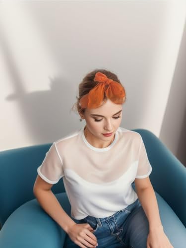 1950s Square Chiffon Scarf Sheer Square Neck Head Scarfs for Women,Christmas Scaves Gifts for Your Mom,Sister,Friend4