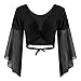 Women's Long Sleeve Bolero Shrug Top Belly Dance Cardigan Cover Up Solid Color Crop Top Ballet Yoga Wrap