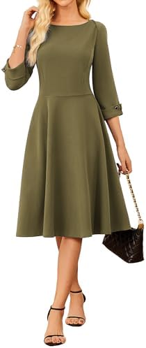 GRACE KARIN Work Dresses for Women 2025 3/4 Sleeve Fit and Flare ...