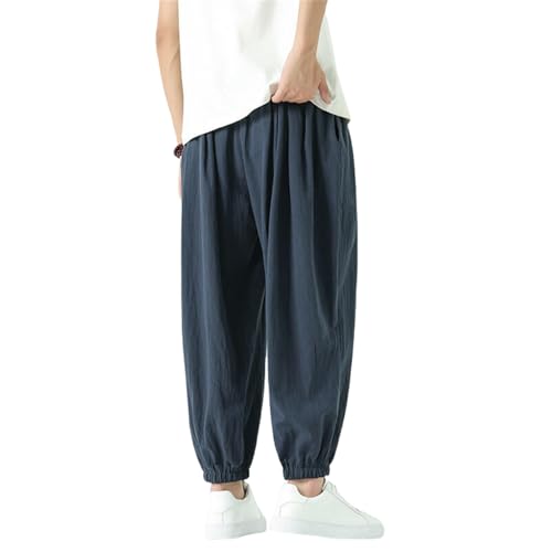 Pantalon lin et coton homme léger et frais style lanterne japonaise