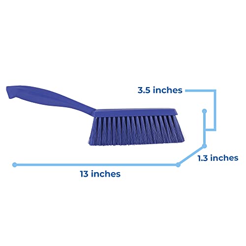 Image of 1 19 /32 in W Bench Brush, Soft, 6 3 /4 in L Handle, 7 in L Brush, Purple, Plastic, 13 in L Overall - 1 Each