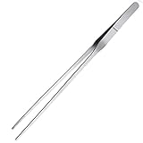 Gebogene Pinzette für Aquarien, Edelstahlzange, Pinzette, Aquarium-Pinzette, 27 cm, Futterzange für Aquarien, Pflanzen, Aquascape-Werkzeuge, Futterzange (gerader Kopf)