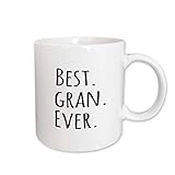 3dRose mug_151509_2 Best Gran Ever Gifts for Grandmothers Grandma Nicknames Black Text Family Gifts Ceramic Mug, 15-Ounce